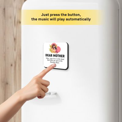 Personalized Dear Mother Musical Fridge Magnet with Rechargeable Speaker for Mom